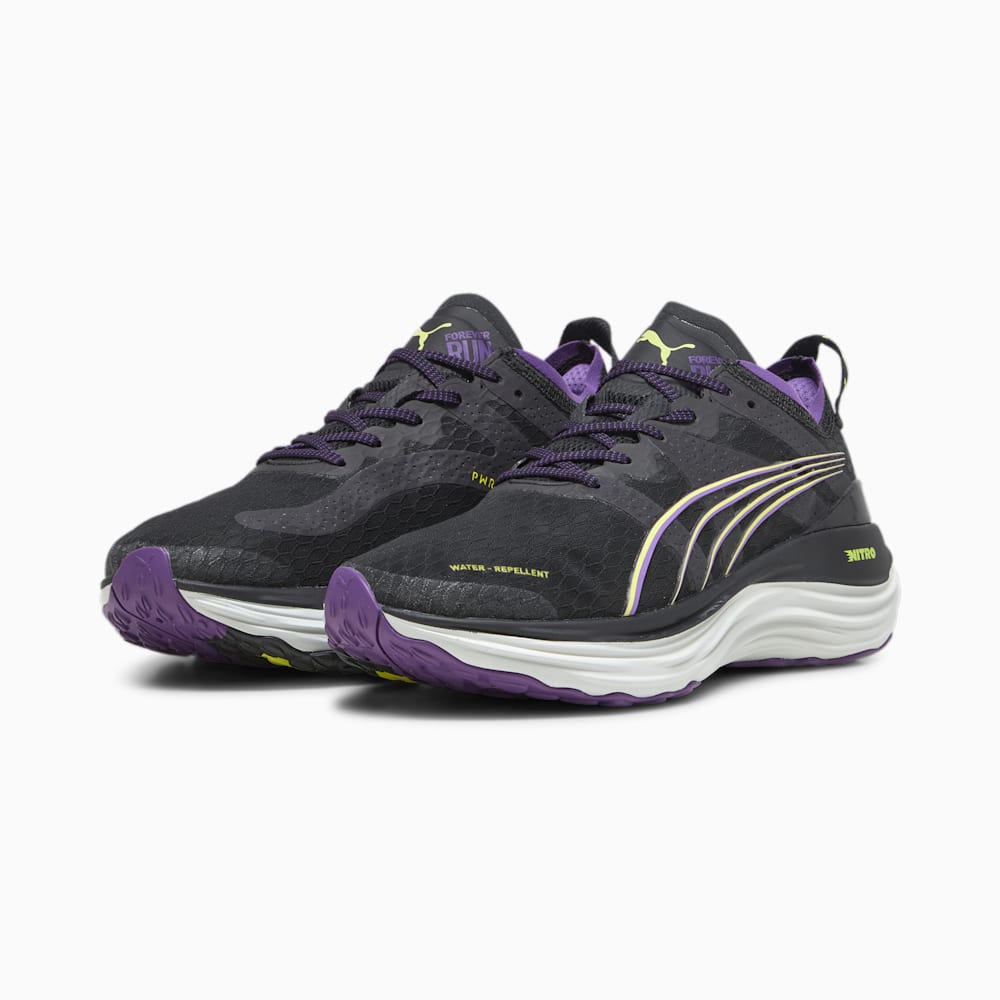 Puma ForeverRun NITRO™ WTR Running Shoes - Black-Purple Pop-Yellow Burst