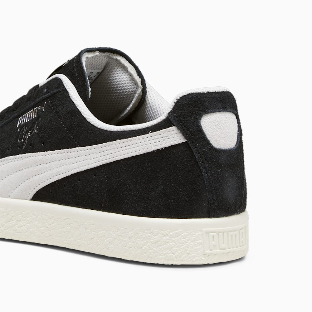 Puma Clyde Hairy Suede Sneakers - Black-Frosted Ivory