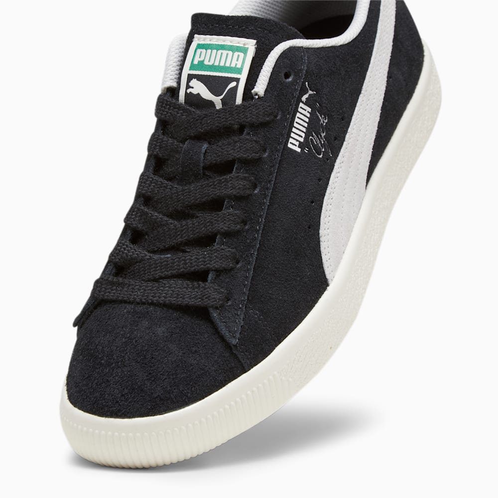 Puma Clyde Hairy Suede Sneakers - Black-Frosted Ivory