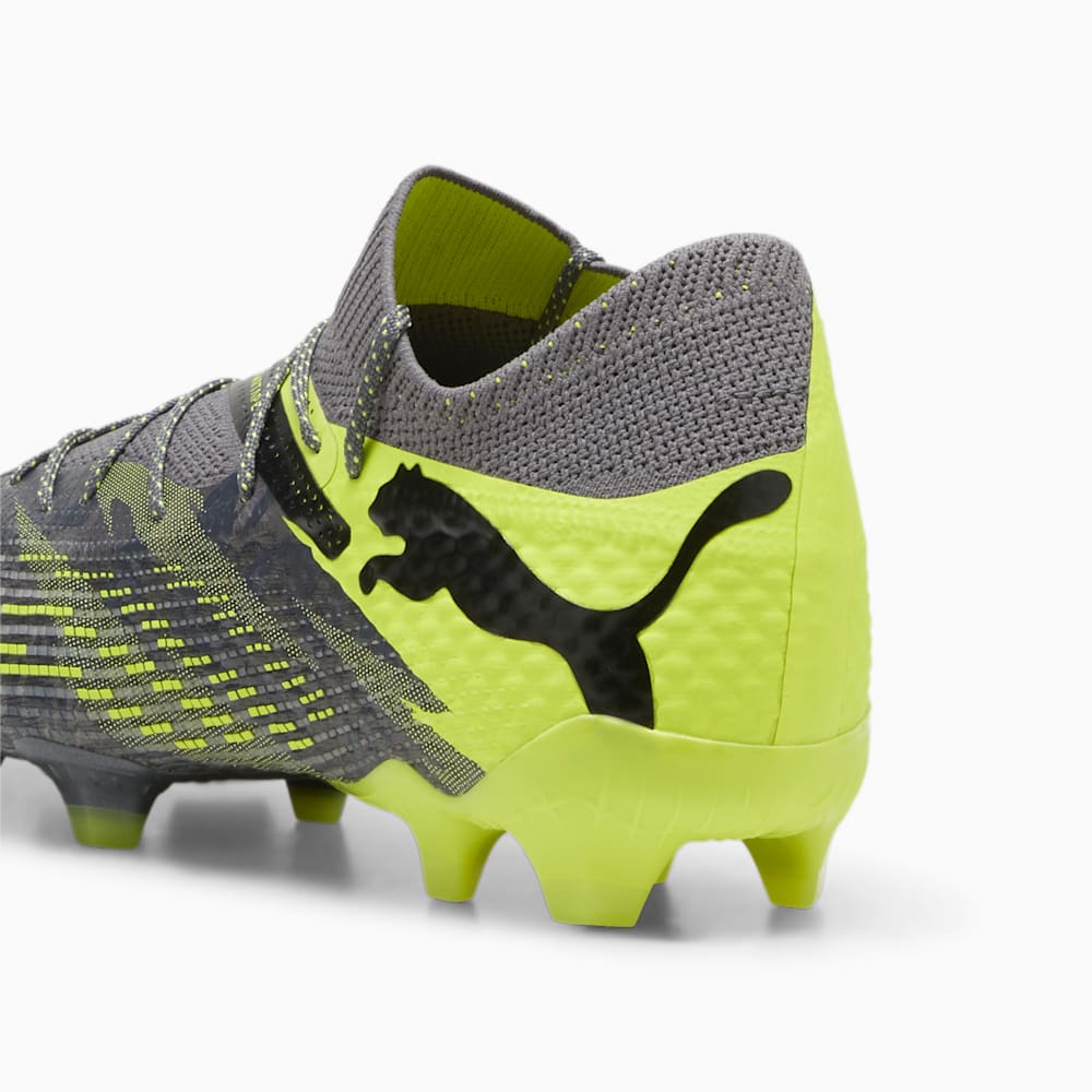 Puma FUTURE 7 ULTIMATE RUSH FG/AG Soccer Cleats - Strong Gray-Cool Dark Gray-Electric Lime