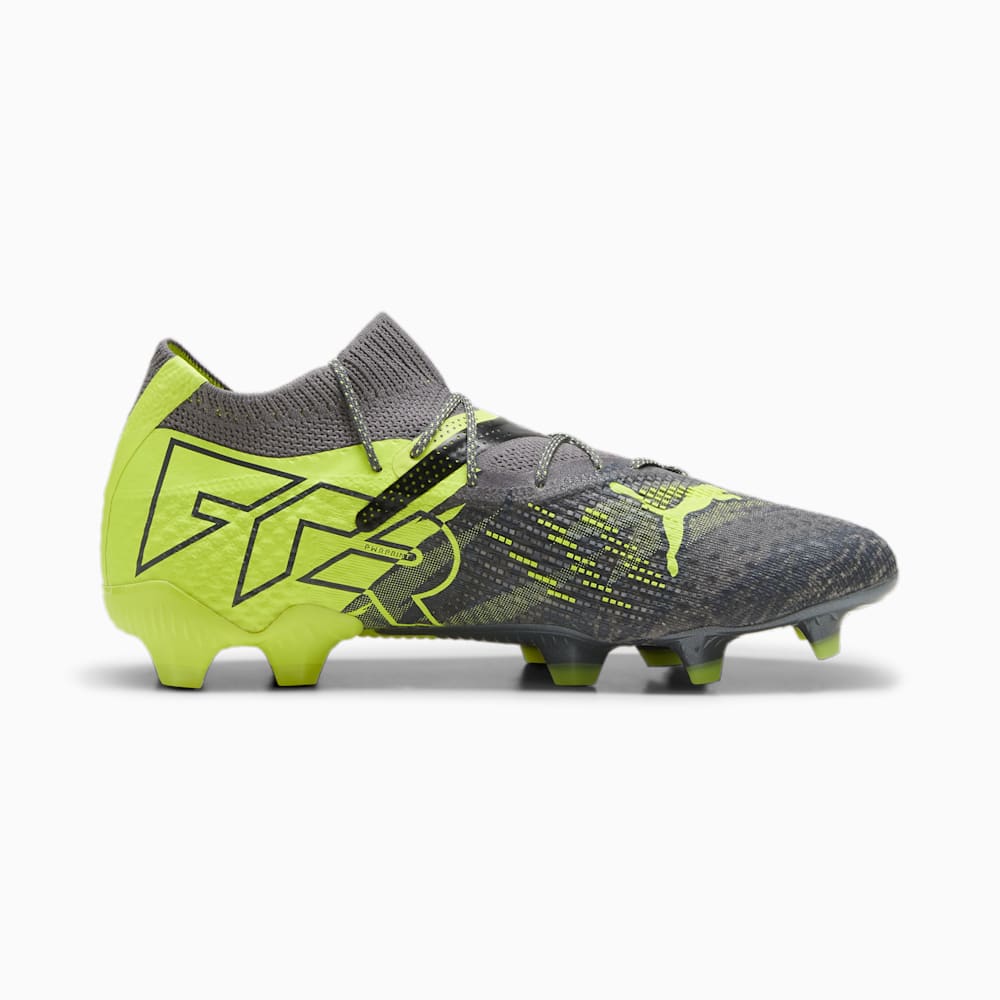 Puma FUTURE 7 ULTIMATE RUSH FG/AG Soccer Cleats - Strong Gray-Cool Dark Gray-Electric Lime