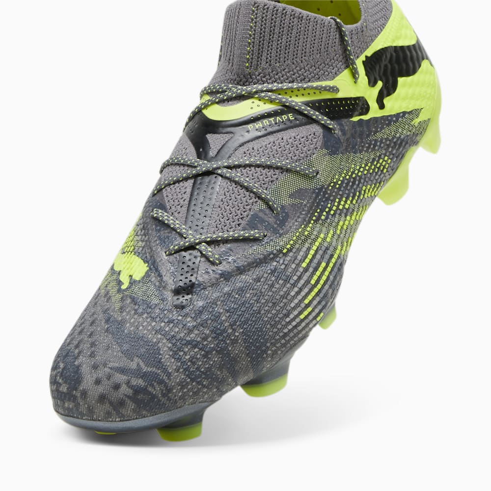 Puma FUTURE 7 ULTIMATE RUSH FG/AG Soccer Cleats - Strong Gray-Cool Dark Gray-Electric Lime