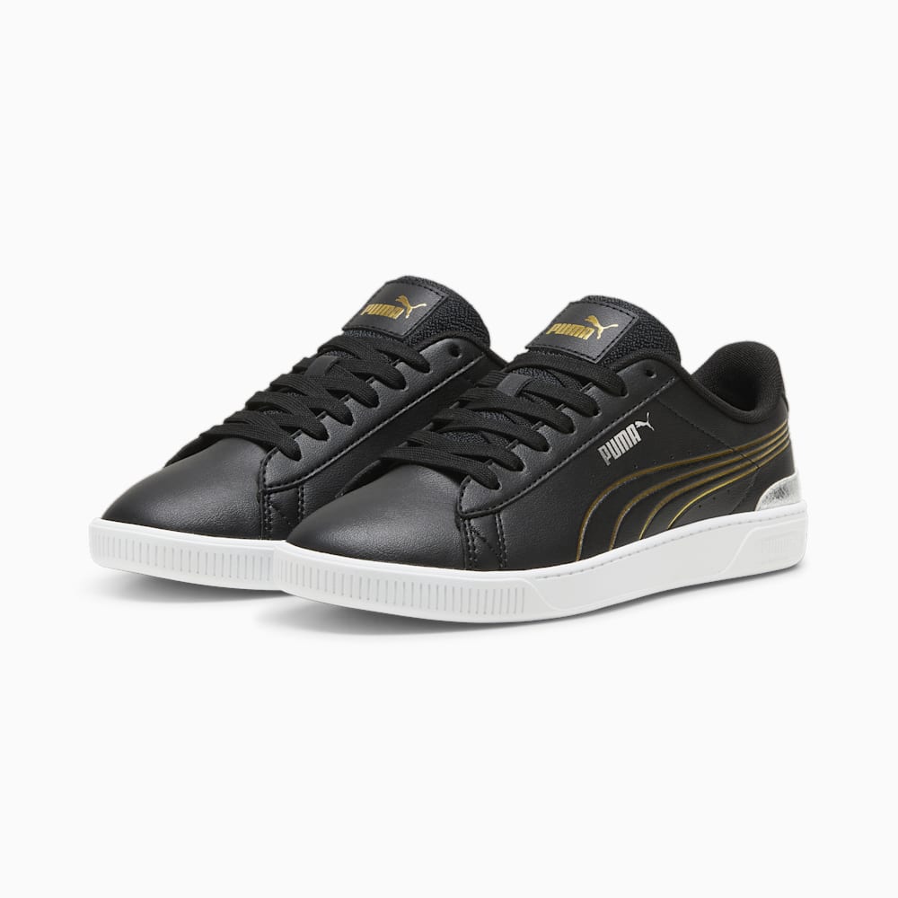 Puma Vikky v3 Metallic Shine Sneakers - Black-Gold-White