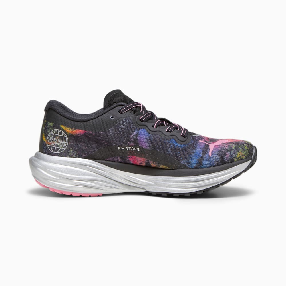 Puma Deviate NITRO™ 2 \'Marathon Series\' Running Shoes - Black-Strawberry Burst-Yellow Blaze