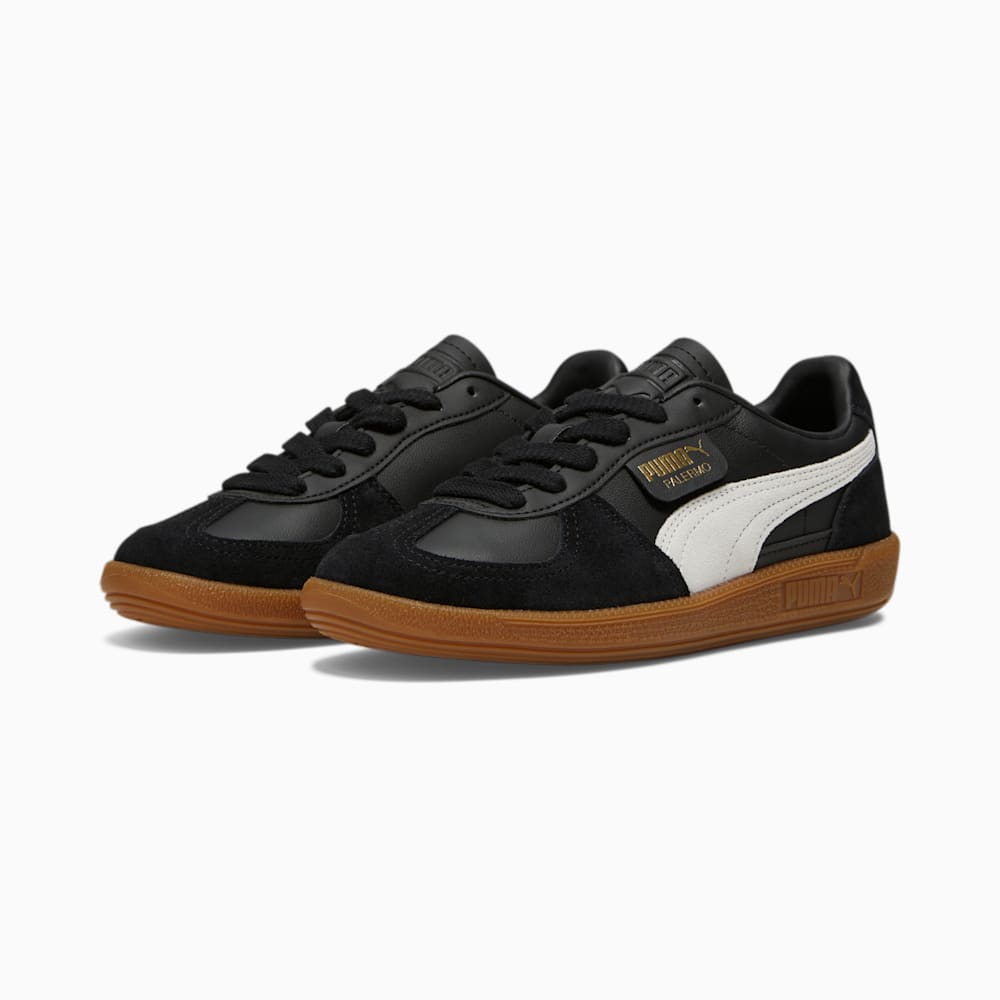 Puma Palermo Leather Sneakers - Black-Feather Gray-Gum