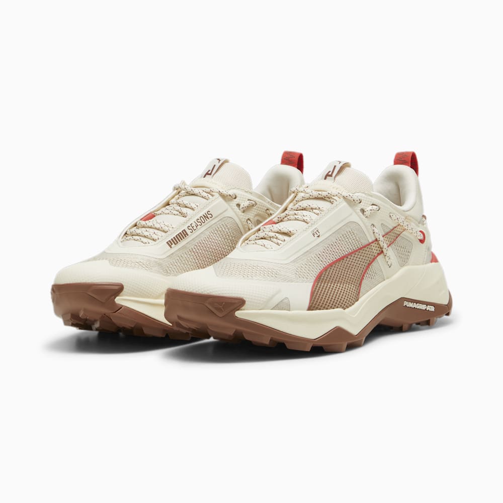 Puma SEASONS Explore NITRO™ Hiking Shoes - Sugared Almond-Brown Mushroom-Active Red