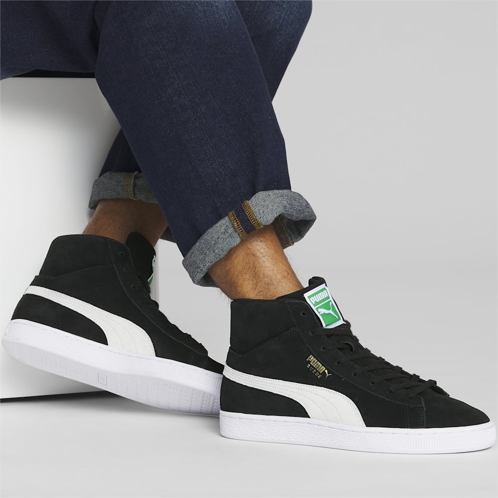 Puma Suede Mid XXI Sneakers - Black-White-Amazon Green