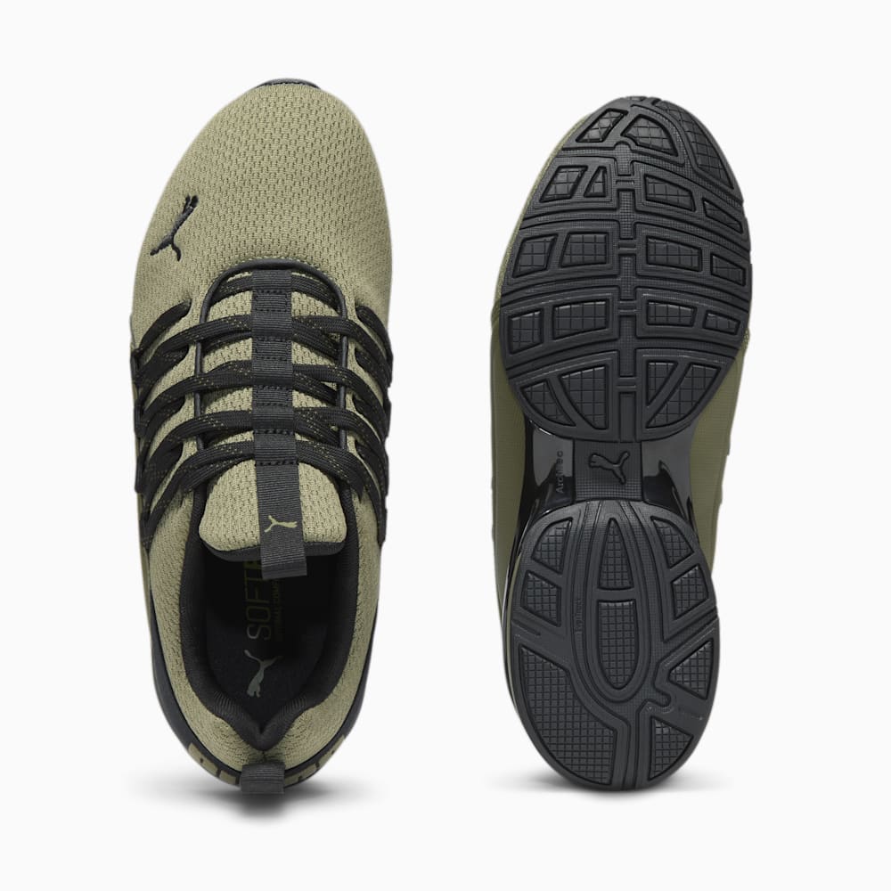 Puma Axelion Refresh Wide Running Shoes - Dark Green Moss-Black