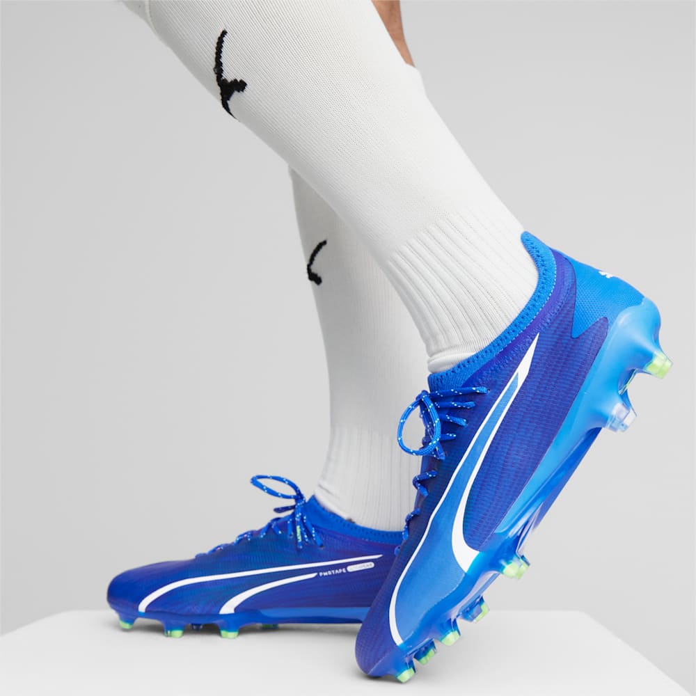 Puma ULTRA ULTIMATE FG/AG Soccer Cleats - Ultra Blue-White-Pro Green