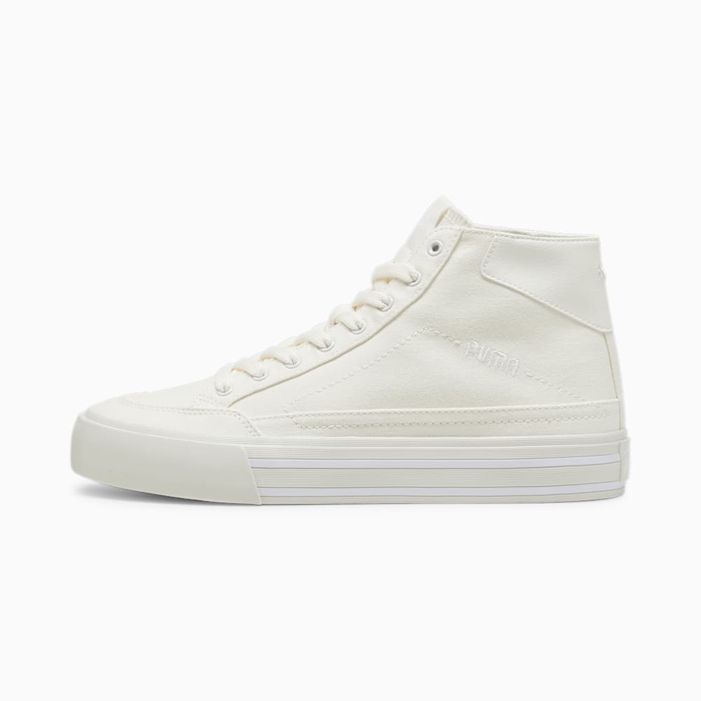 Puma Court Classic Vulc Mid Unisex Sneakers - Warm White-White