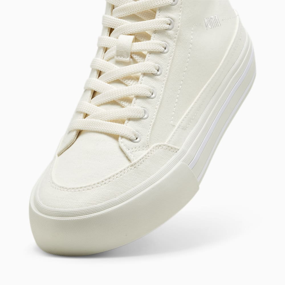 Puma Court Classic Vulc Mid Unisex Sneakers - Warm White-White