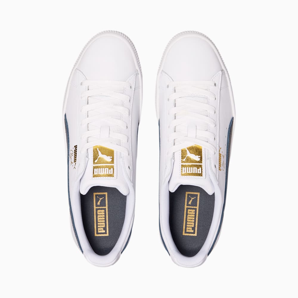 Puma Clyde Core Foil Sneakers - White-New Navy-Team Gold