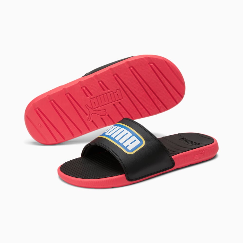 Puma Cool Cat Alumni Slides - Black-High Risk Red-Victoria Blue