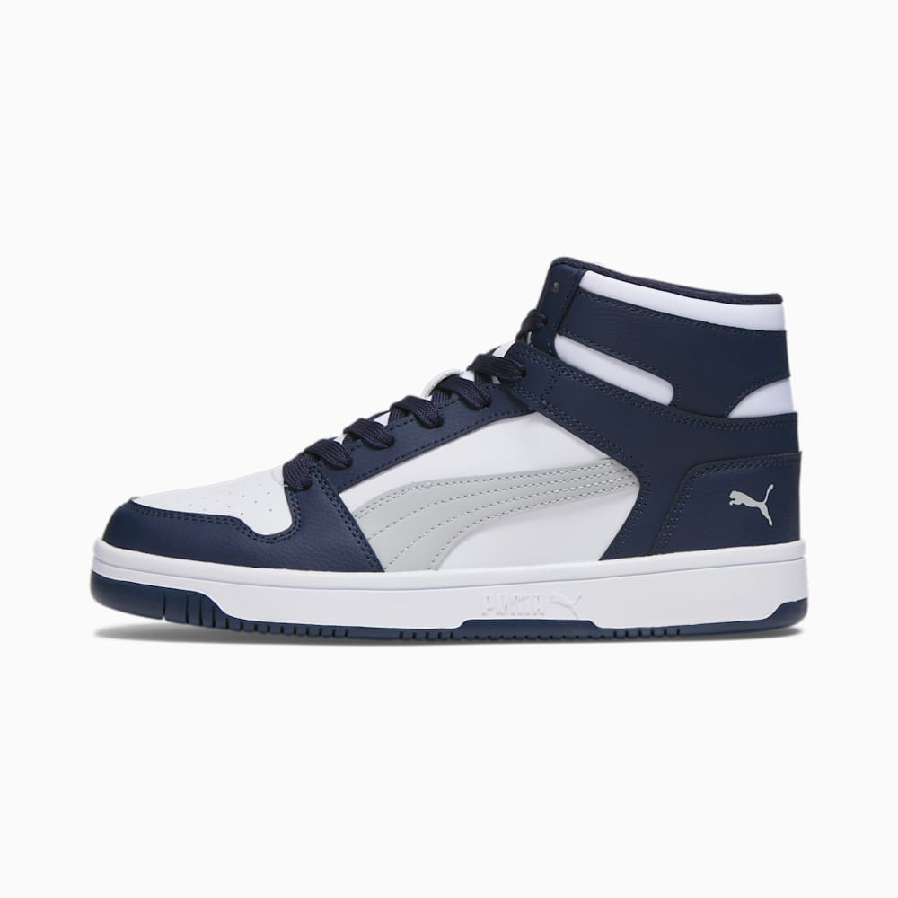 Puma Rebound LayUp Sneakers - White-Ash Gray-Navy