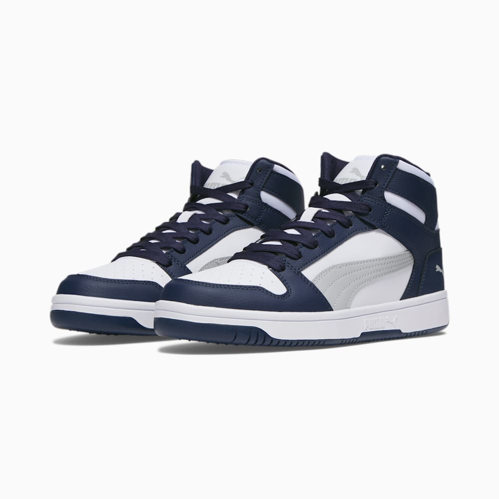 Puma Rebound LayUp Sneakers - White-Ash Gray-Navy