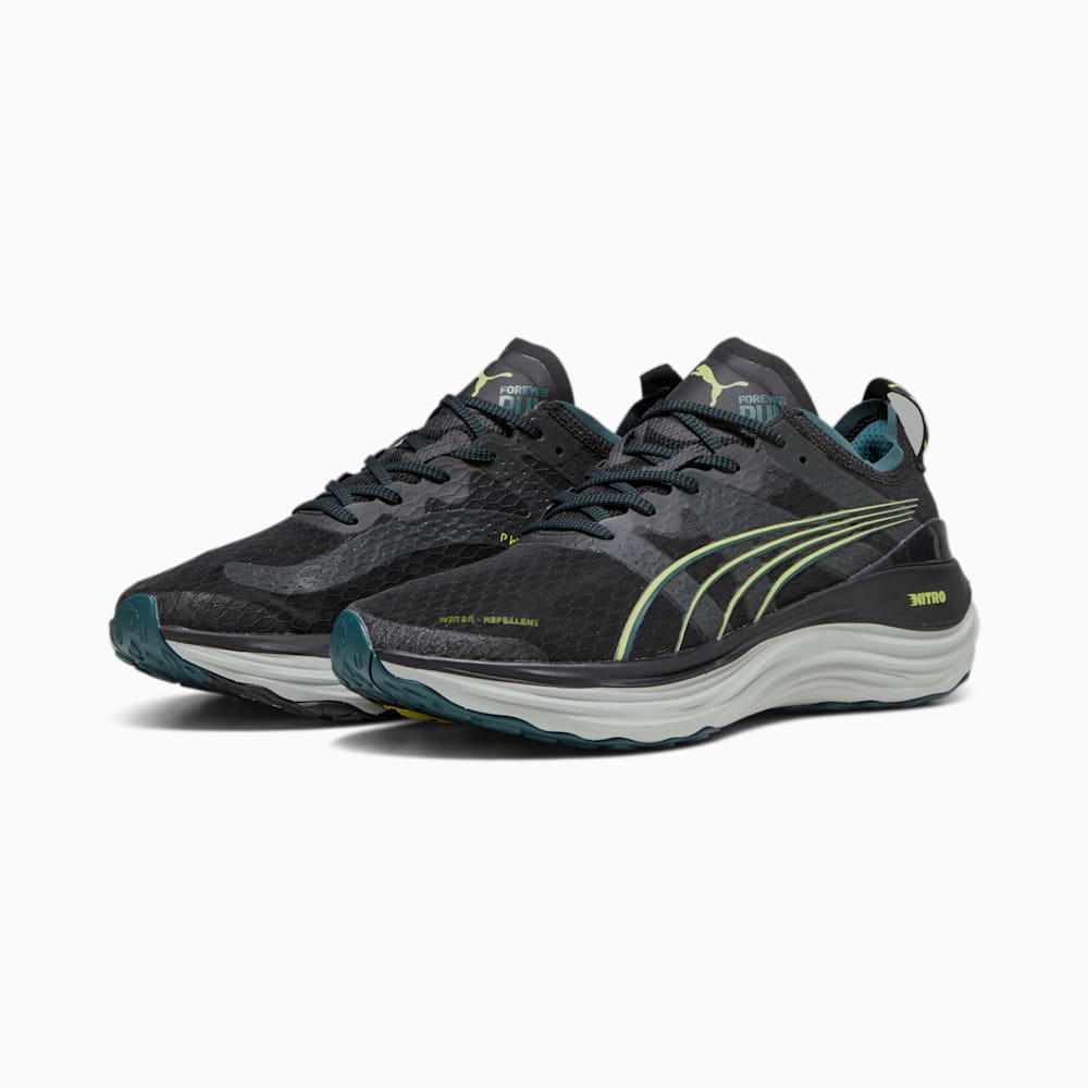 Puma ForeverRun NITRO™ WTR Running Shoes - Black-Malachite-Yellow Burst