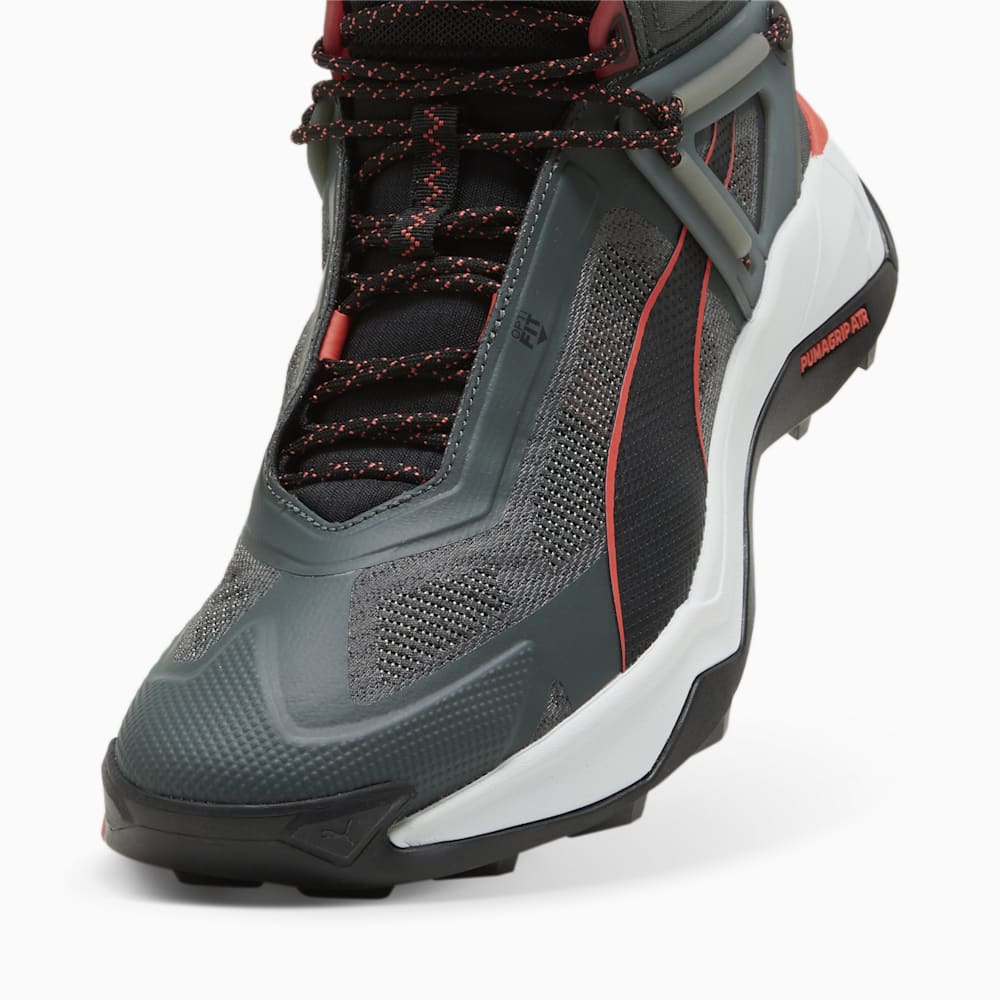 Puma SEASONS Explore NITRO™ Mid Hiking Shoes - Mineral Gray-Black-Active Red