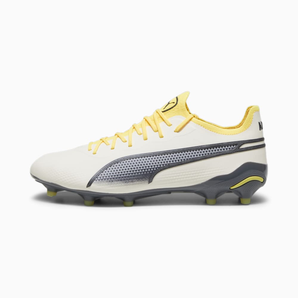 Puma KING ULTIMATE FG/AG Soccer Cleats - Alpine Snow-Asphalt-Yellow Blaze