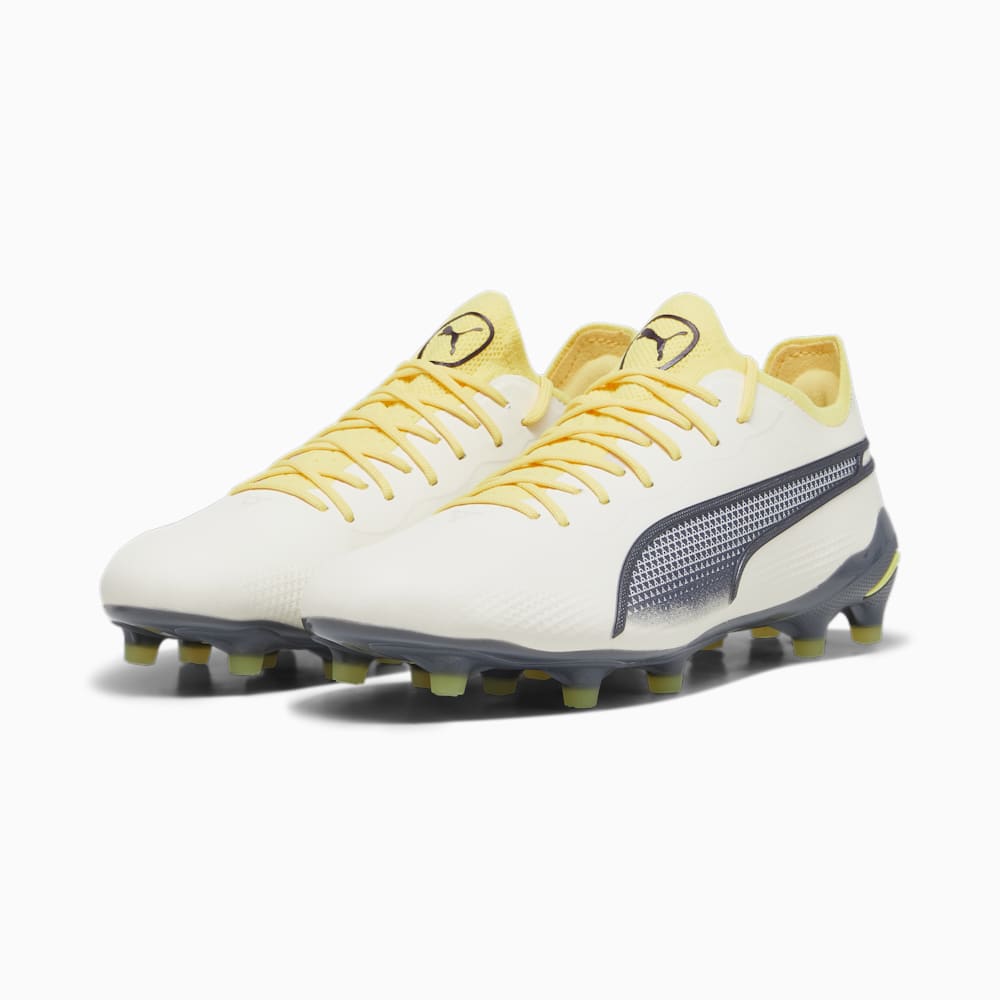 Puma KING ULTIMATE FG/AG Soccer Cleats - Alpine Snow-Asphalt-Yellow Blaze