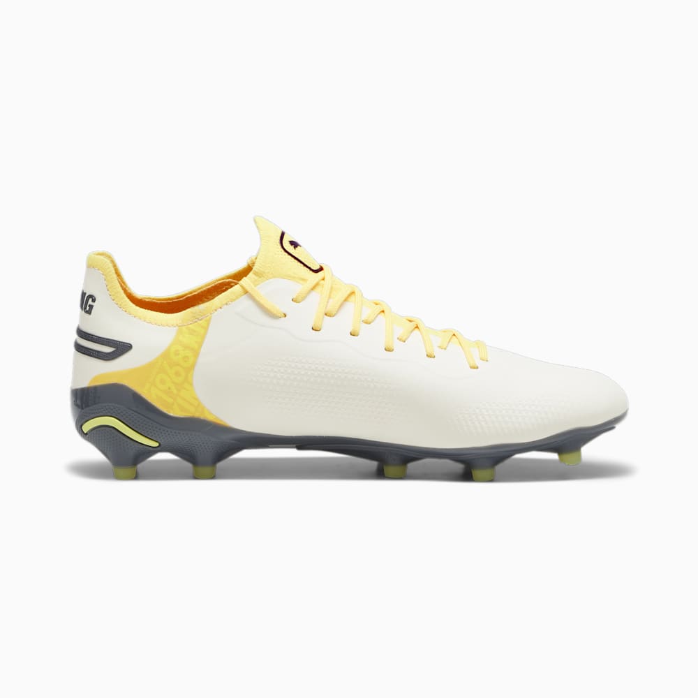 Puma KING ULTIMATE FG/AG Soccer Cleats - Alpine Snow-Asphalt-Yellow Blaze