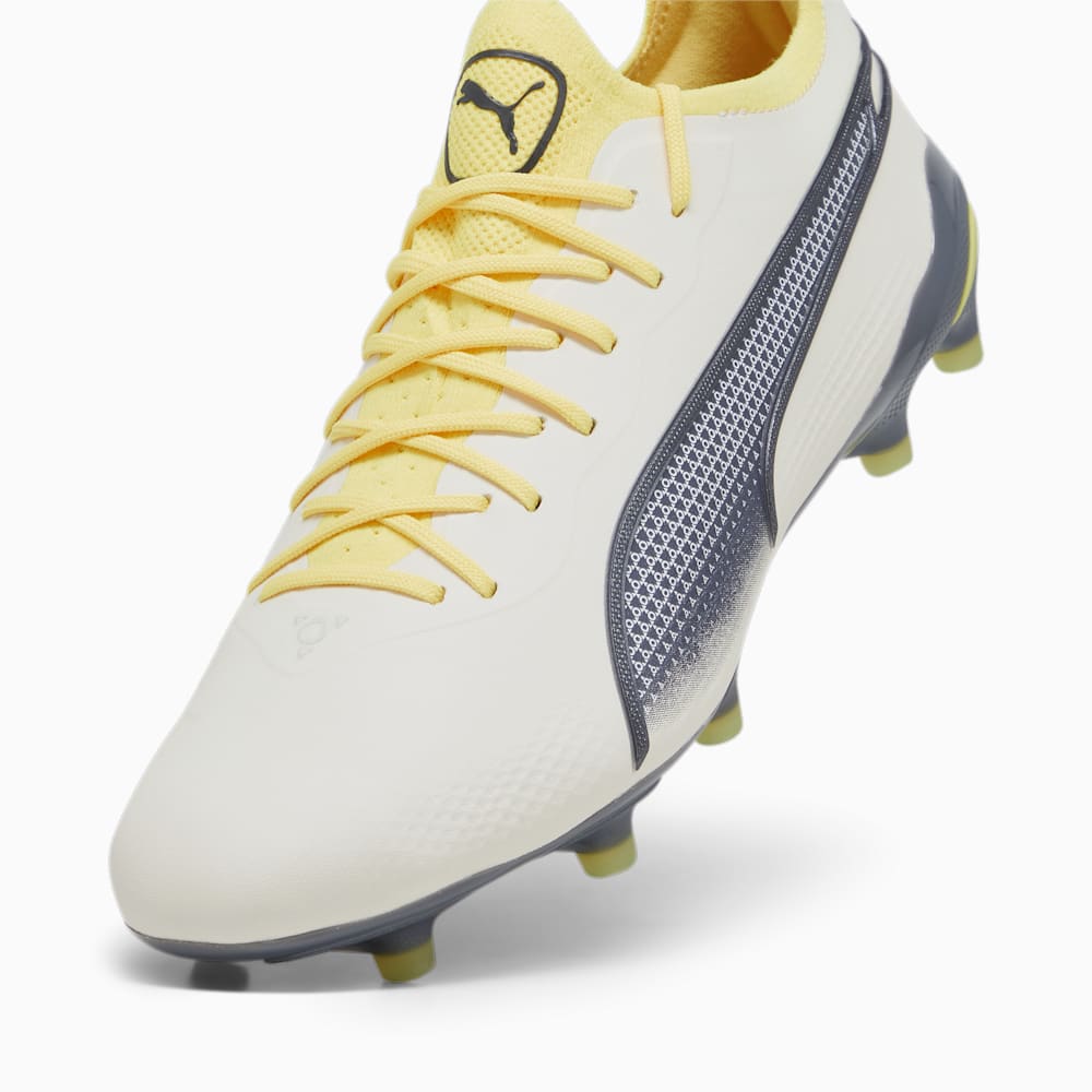 Puma KING ULTIMATE FG/AG Soccer Cleats - Alpine Snow-Asphalt-Yellow Blaze