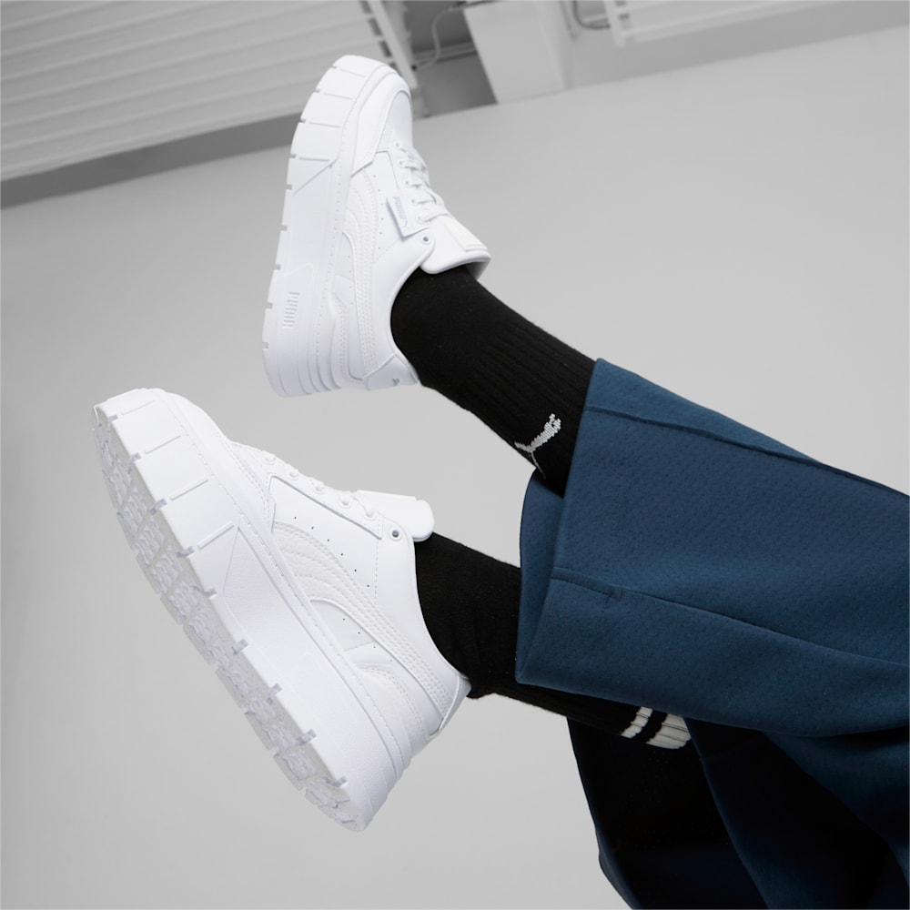 Puma Mayze Stack Leather Sneakers - White