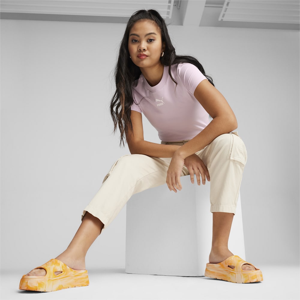 Puma Mayze Stack Injex Marble Slides - Clementine-Peach Fizz-Sugared Almond