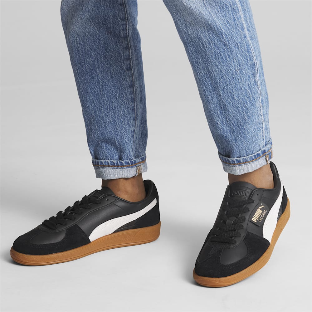 Puma Palermo Leather Sneakers - Black-Feather Gray-Gum