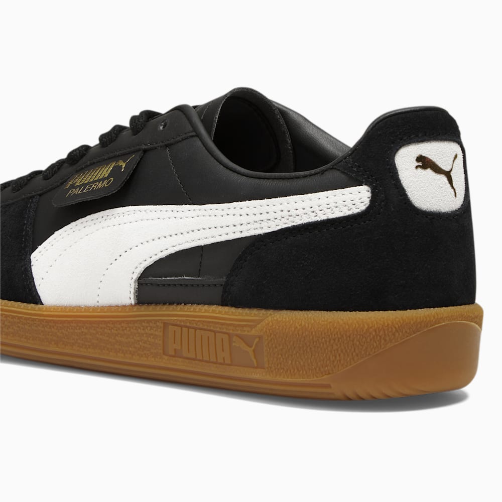 Puma Palermo Leather Sneakers - Black-Feather Gray-Gum