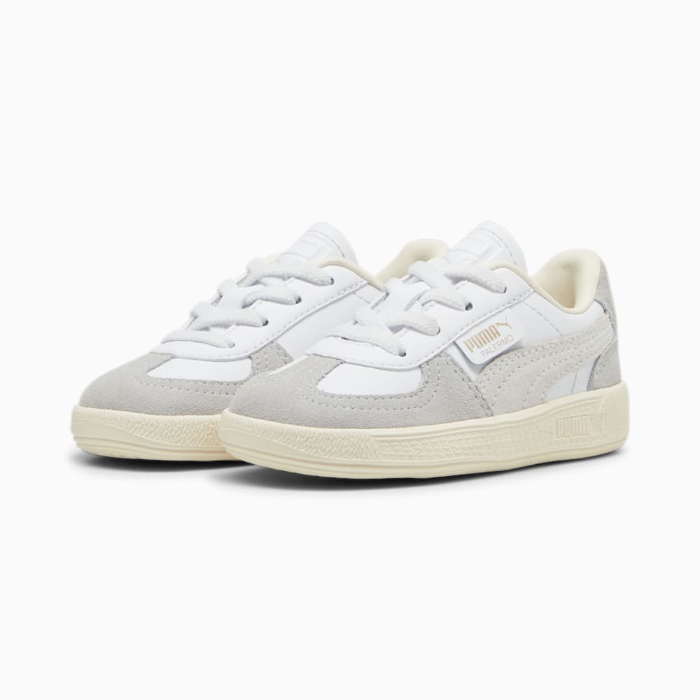 Puma Palermo Leather Toddlers' Sneakers - White-Cool Light Gray-Sugared Almond