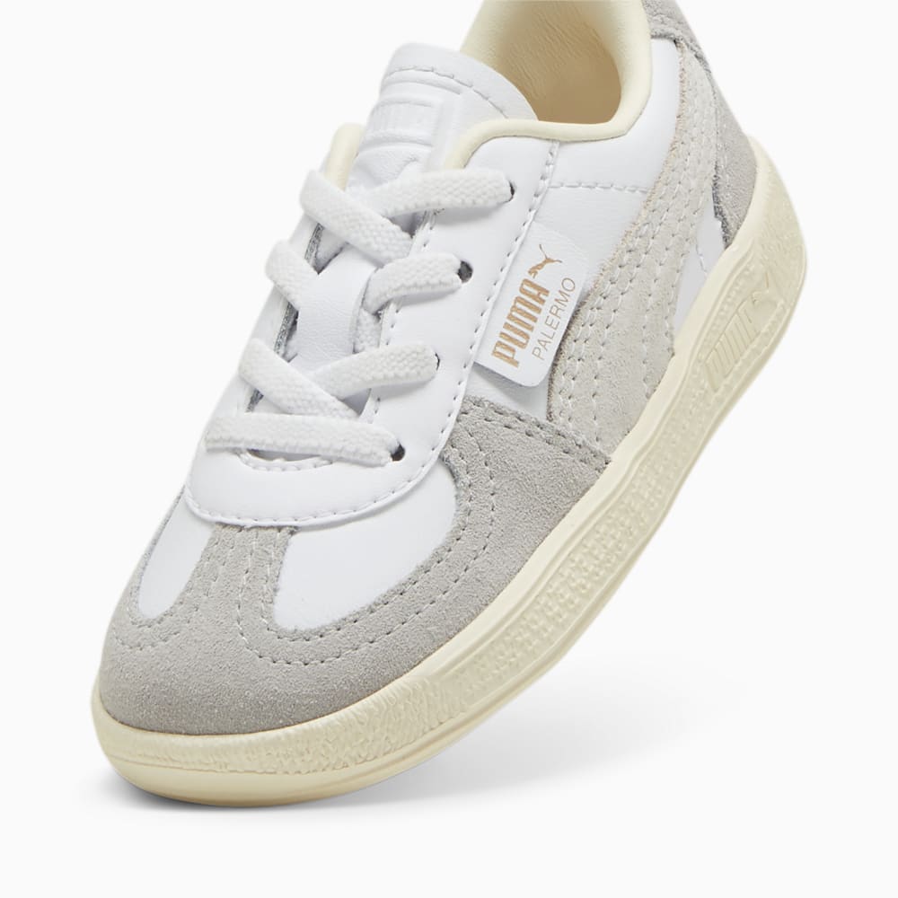 Puma Palermo Leather Toddlers' Sneakers - White-Cool Light Gray-Sugared Almond