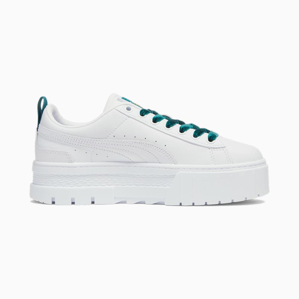 Puma Mayze Heritage Velvet Sneakers - White-Malachite-Team Gold