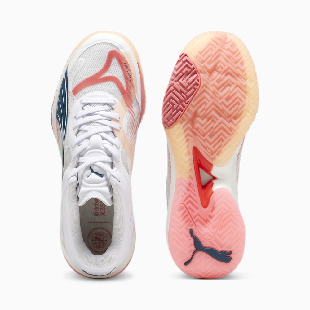 Puma Accelerate NITRO™ SQD Racquet Sports Shoes - White-Ocean Tropic-Passionfruit-Fizzy Melon