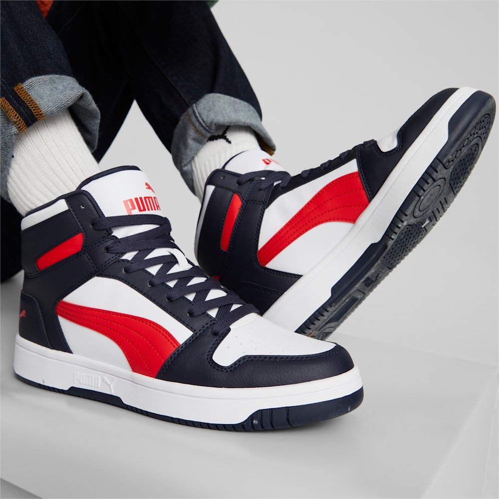 Puma Rebound LayUp Sneakers - Parisian Night-High Risk Red-White