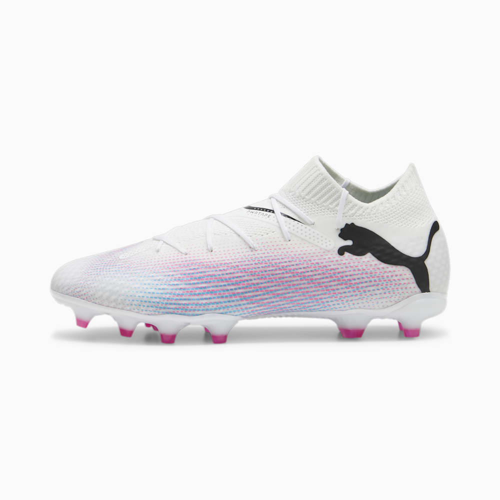 Puma FUTURE 7 PRO FG/AG Soccer Cleats - White-Black-Poison Pink