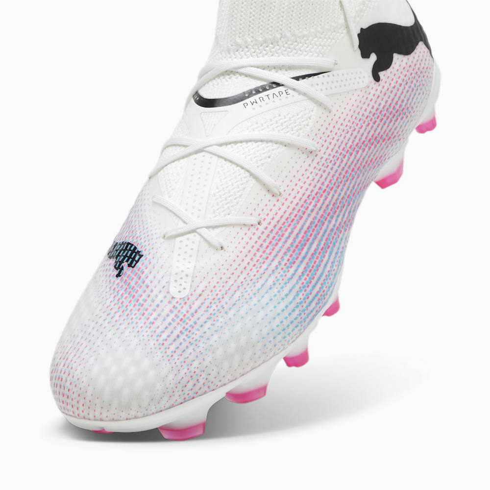 Puma FUTURE 7 PRO FG/AG Soccer Cleats - White-Black-Poison Pink