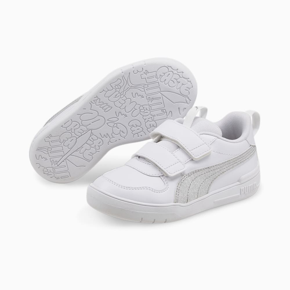 Puma Multiflex Glitz Formstrip Little Kids Sneakers - White-Silver