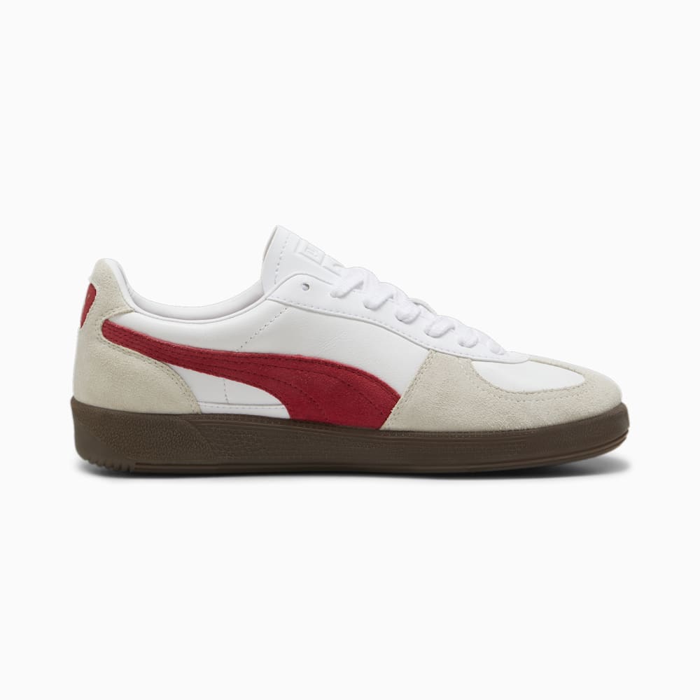 Puma Palermo Leather Sneakers - White-Vapor Gray-Club Red