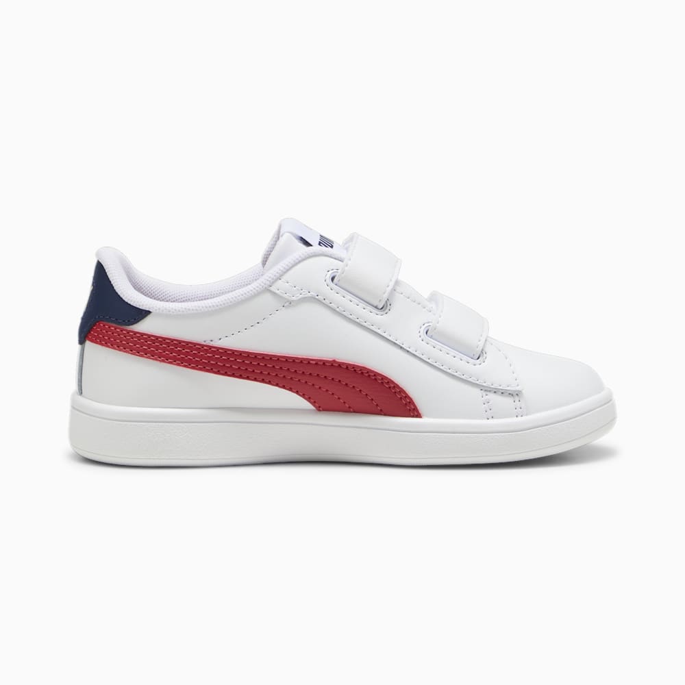 Puma Smash 3.0 Leather V Little Kids Sneakers - White-Club Red-Club Navy