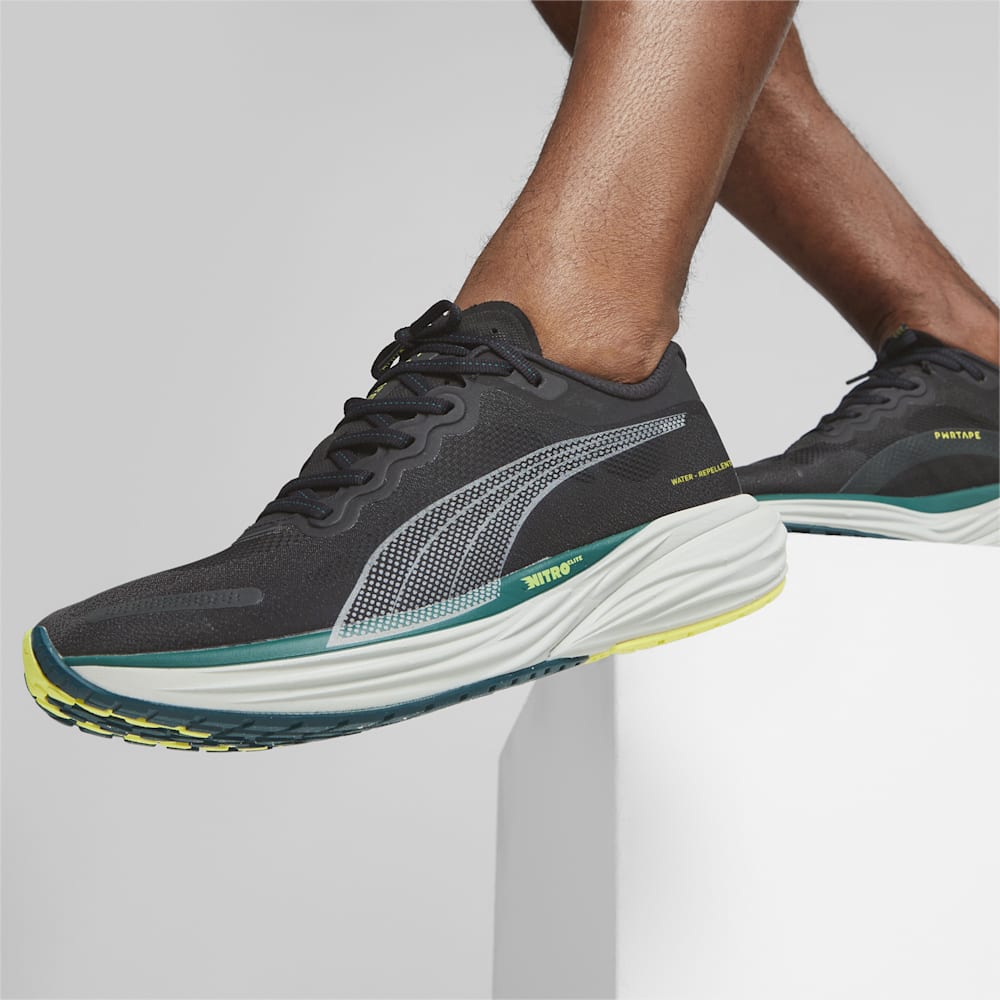 Puma Deviate NITRO™ 2 WTRepel Running Shoes - Black-Yellow Burst-Malachite