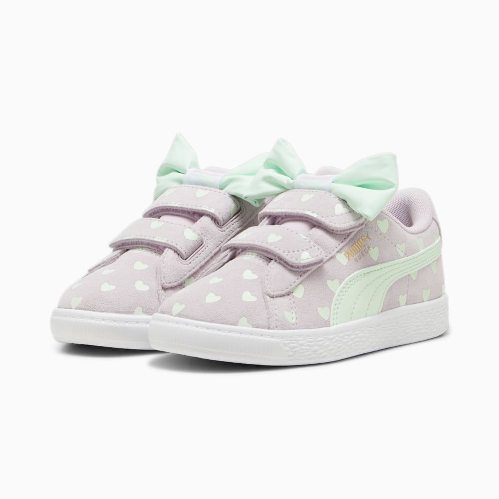 Puma Suede Classic Re-Bow Little Kids Shoes - Grape Mist-Fresh Mint