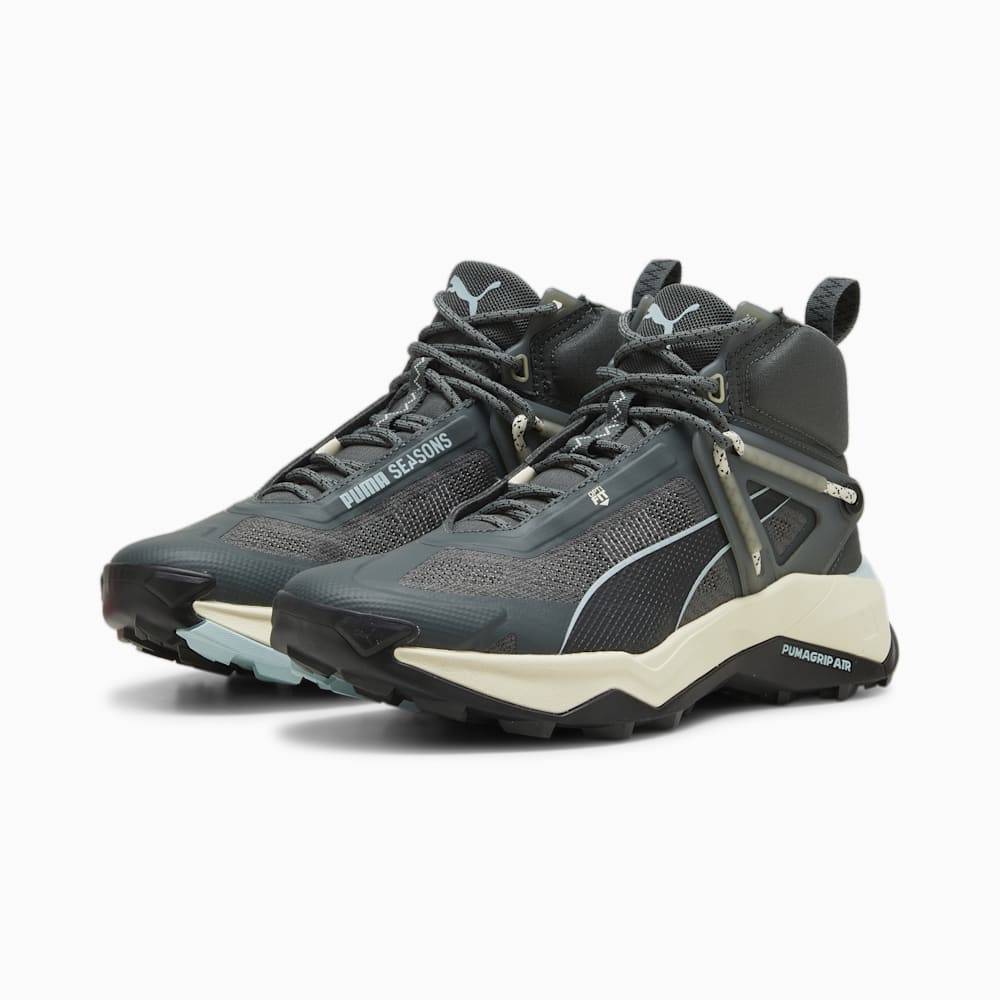 Puma Explore NITRO™ Mid Hiking Shoes - Mineral Gray-Turquoise Surf-Sugared Almond