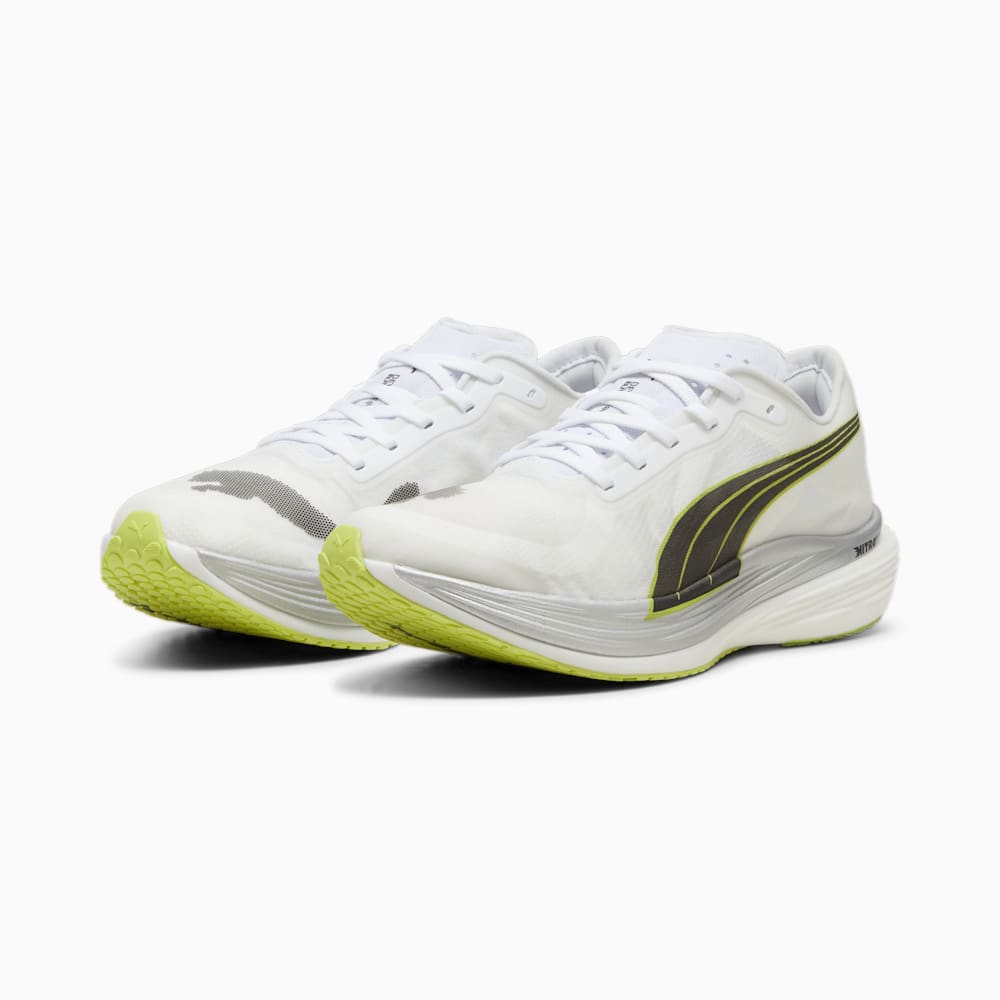 Puma Deviate NITRO™ Elite 2 Fireglow Running Shoes - White-Lime Pow-Silver Mist