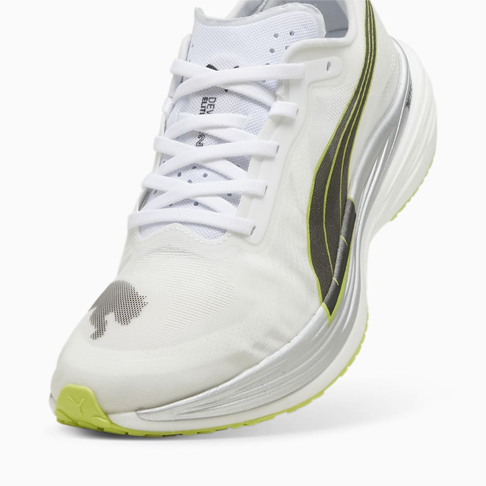 Puma Deviate NITRO™ Elite 2 Fireglow Running Shoes - White-Lime Pow-Silver Mist