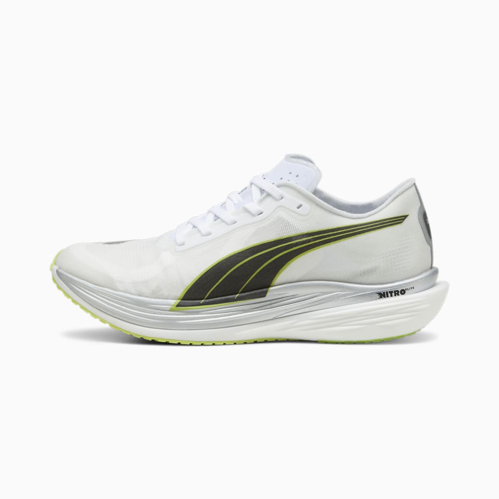 Puma Deviate NITRO™ Elite 2 Fireglow Running Shoes - White-Lime Pow-Silver Mist