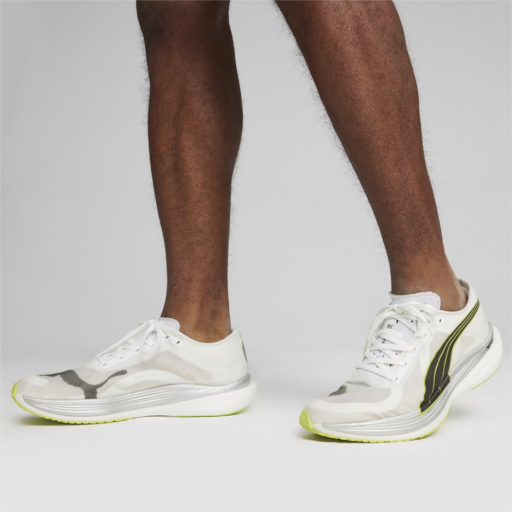 Puma Deviate NITRO™ Elite 2 Fireglow Running Shoes - White-Lime Pow-Silver Mist