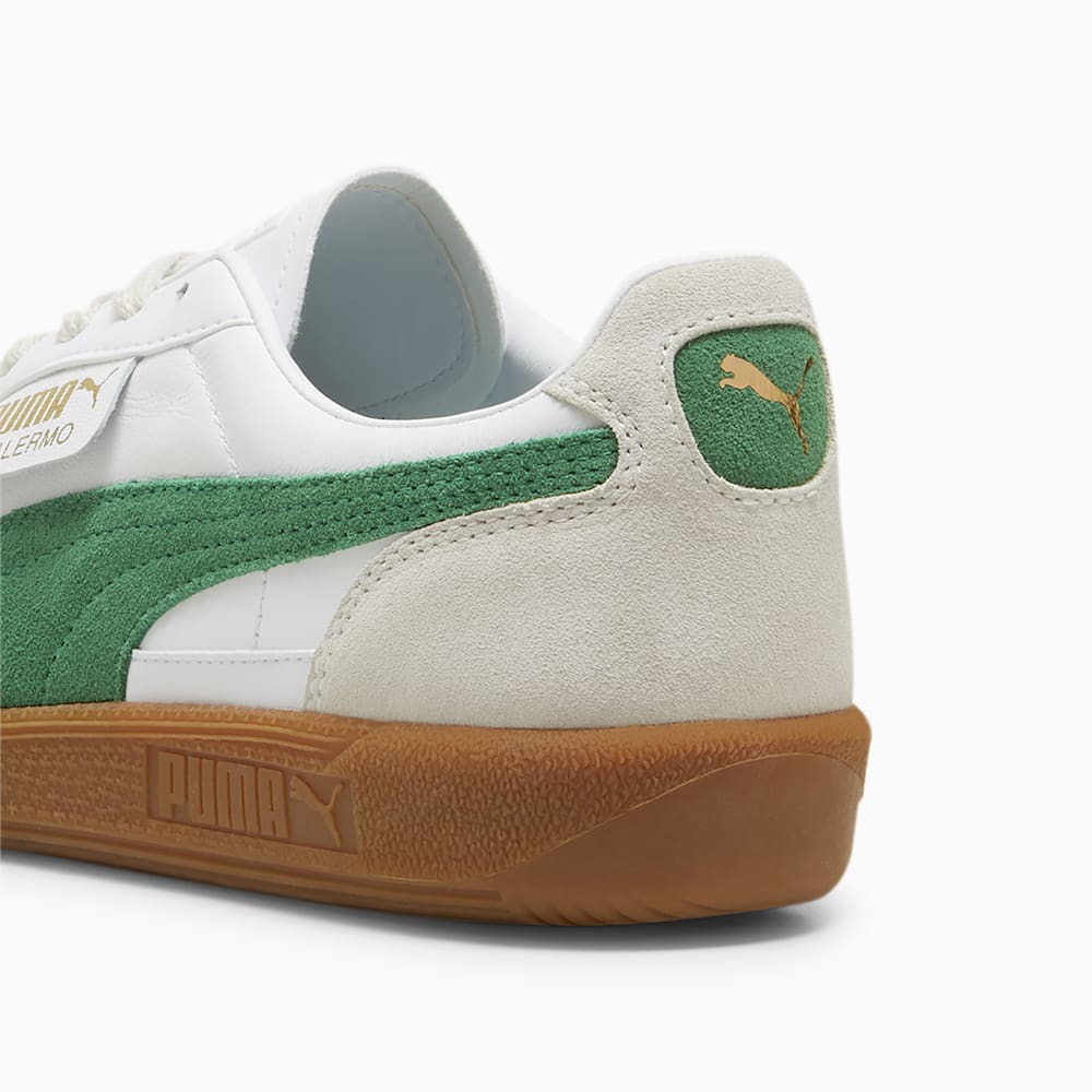 Puma Palermo Leather Sneakers - White-Vapor Gray-Archive Green