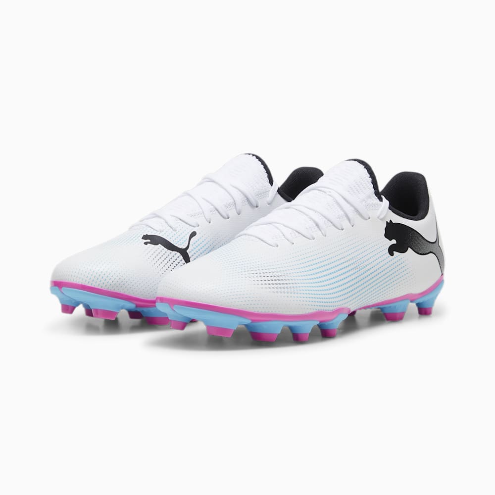 Puma FUTURE 7 PLAY FG/AG Soccer Cleats - White-Black-Poison Pink