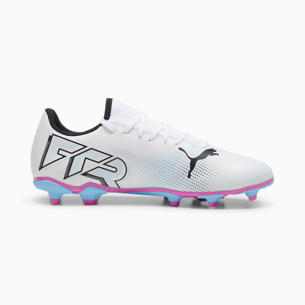 Puma FUTURE 7 PLAY FG/AG Soccer Cleats - White-Black-Poison Pink