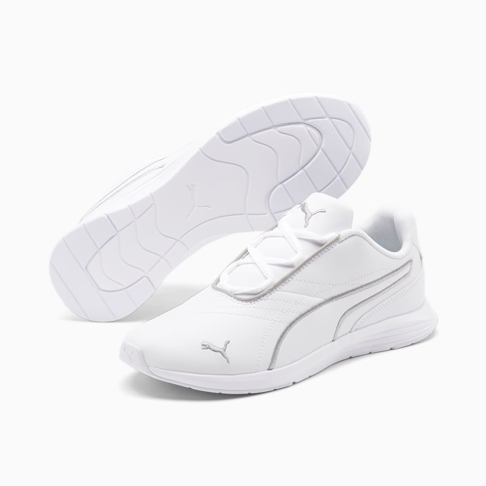 Puma Ella Lace Up Shoes - White-Silver